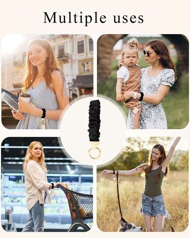 معصم سلسلة المفاتيح ، سلسلة مفاتيح ممتدة لمفاتيح السيارة مع حلقة D ، سوار معصم Scrunchie لطيف للنساء الرجال in Kuwait