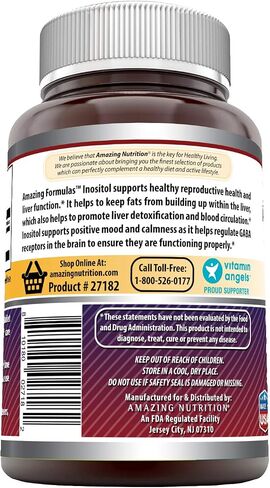 Amazing Formulas Inositol Tablets Supplement | 1000 Mg per Serving | Vitamin B8 | Non-GMO | Gluten-Free | Made in USA (1 Pack, 120 Count) in Saudi Arabia