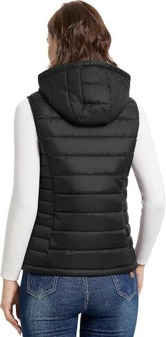 Outdoor Ventures Women's Lightweight Packable Hooded Puffer Vest Outerwear Zip Up Warm Sleeveless Winter Jacket Quilted Coat in Kuwait