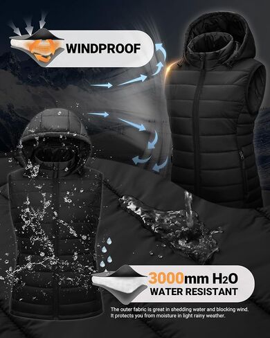 Outdoor Ventures Women's Lightweight Packable Hooded Puffer Vest Outerwear Zip Up Warm Sleeveless Winter Jacket Quilted Coat in Kuwait