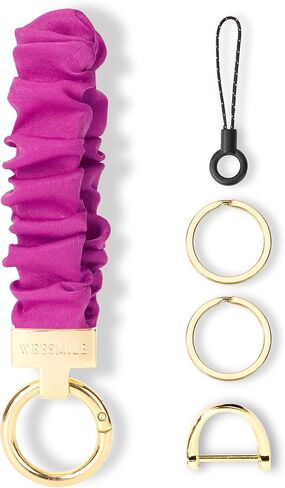 معصم سلسلة المفاتيح ، سلسلة مفاتيح ممتدة لمفاتيح السيارة مع حلقة D ، سوار معصم Scrunchie لطيف للنساء الرجال in Kuwait