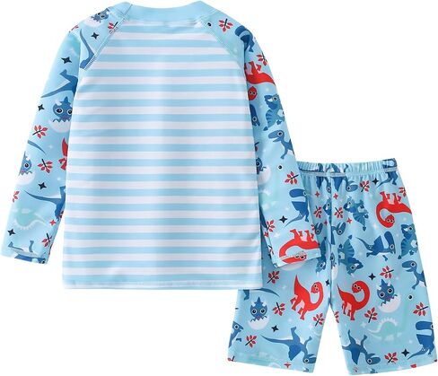 AIWUHE Toddler Boys Swimsuit Two Piece Rash Guard Shirt + Trunks Set Long Sleeve Swim Set Sunsuit Swimwear Bathing Suit 2-7Y in Saudi Arabia