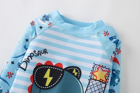 AIWUHE Toddler Boys Swimsuit Two Piece Rash Guard Shirt + Trunks Set Long Sleeve Swim Set Sunsuit Swimwear Bathing Suit 2-7Y in Saudi Arabia