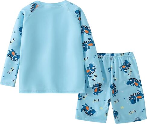 AIWUHE Toddler Boys Swimsuit Two Piece Rash Guard Shirt + Trunks Set Long Sleeve Swim Set Sunsuit Swimwear Bathing Suit 2-7Y in Saudi Arabia