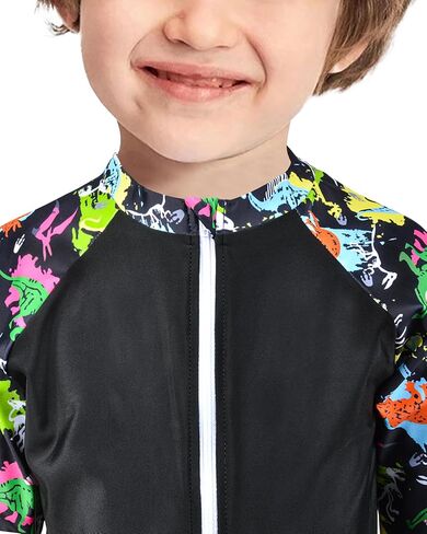 Boys Two Piece Rash Guard Swimsuits Long Sleeve Zipper Swim Shirt and Trunks Bathing Suit Swimwear Set in Saudi Arabia