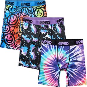 PSD Youth Boy's Punk Pop Youth Boxer Brief 3-Pack - Comfortable Underwear for Active Boys, Boxers for Boys, Large