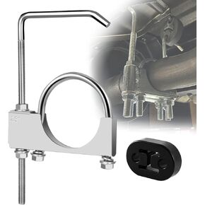 Universal 2.5" Exhaust Hangers, Stainless Steel Exhaust Clamp with Hanger Rear Muffler, Rubber Exhaust Hangers for 2-1/2 Inch Exhaust Pipes (2Pcs 2.5 Inch)