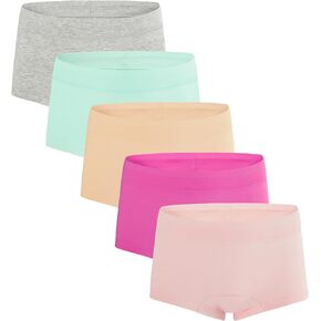 innersy girls 'boyshorts ملابس داخلية سراويل القطن الناعمة الحجم 8-16 للشباب 5 حزم