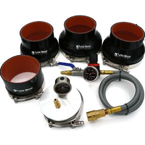 Turbo Boost Leak Testers كبير الإطار المتجر Turbo Boost Tester Tester Kit 4 "5" 5.5 "6" مع مجموعة خط الهواء التمديد 5 قدم مع 150 PSI منظم