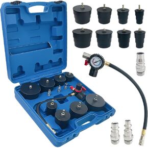 مجموعة Turbo System Leakage Tester Set Turbocharger Air Leakage Tester Kit مع 4 أزواج من المحولات المتدنية 1-3/8 "إلى 3-1/2" 35 مم-90 مم لمعظم المركبات-9pcs