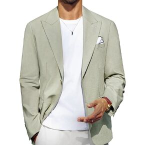 PJ Paul Jones Blazer for Men Cancal Cotton-Linen Sport Coat Lightweight 2 Button Button Swinked Blazer Jacket