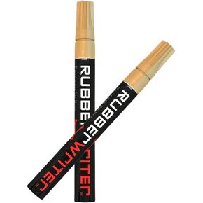 ColorLugs RubberWriter Paint Pen for Car Tires | Oil-Based Marker for Tire Lettering | Waterproof Ink | Fast Drying | Medium Size Tip | Apply at Home | Color: Gold | Pack of 2 Pens