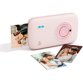 طابعة صور محمولة HPRT CP2100 لهواتف iPhone وAndroid، طابعة ملونة فورية صغيرة مقاس 2.1 × 3.4، بلوتوث 5.0، شحن من النوع C، تقنية صبغ التسامي، تتضمن 10 أوراق أولية، وردي