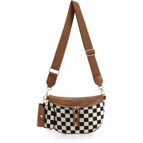 Bum Bags for Women Crossbody Fanny Packs PU Leather Cross Body Bum Purse Belt Bag Bumbags for Work Shopping Daily