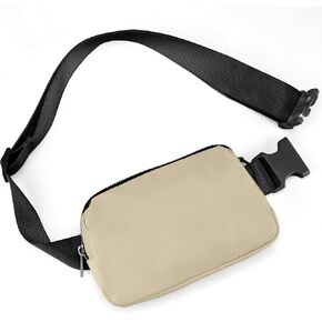JSJ Mini Black Fanny Pack for Women & Men,Valentines Day Gifts for Girls Teens Kids Daughter Sister Her,Trendy Stuff Crossbody Bags Cute Everywhere Belt Bags.(Black)