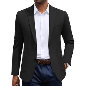 COOFANDY Men's Casual Knit Blazer Slim Fit Sport Coat Stretch Two Button Suit Jacket