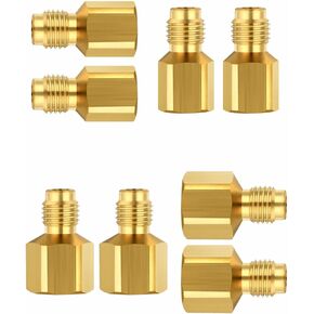 Cnasookay 8 PCS R134A محول خزان التبريد إلى R12 R22 محول تركيب خرطوم 1/2 "أنثى x 1/4" محول الذكور ، محول منفذ مضخة الفراغ 1/4 "أنثى x 1/2" ذكر