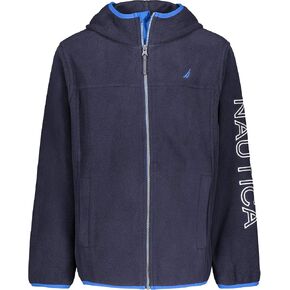 Nautica Boys 'zip up sweatshirt ، تصميم شعار التوقيع ، جيوب الكنغر ، مصنوعة من الصوف الخفيف الوزن