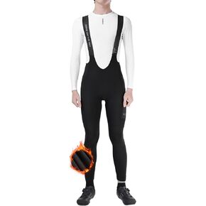 INBIKE 3D Padded Cycling Bib Pants for Men, Thermal Fleece Lined Road Bike Tights, Lightweight Bicycle Bibs Pants with Pocket