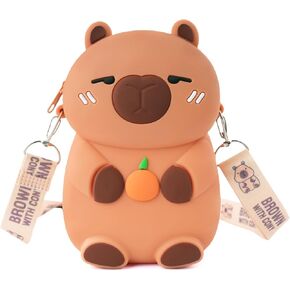 Mini Capybara Crossbody Bag Adjustable Shoulder Strap, Cute Capybara Stuff Coin Wallet Purse Pouch Shoulder Bag Money Bags