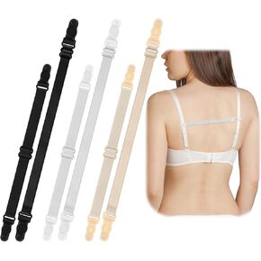 6PCS Bra Strap Holders Elastic Adjustable Lingerie Strap Clips，Non-slip Bra Clips to Keep Lingerie Straps in Place