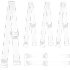 Clear Bra Straps, 3 Pair Transparent Bra Straps Invisible Bra Straps 15mm Tpu Bra Straps Adjustable Dance Bra Clear Straps Clear Non-slip Shoulder Straps Replacement for Women Girls Strapless Bras