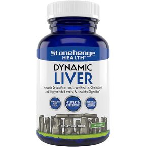 Stonehenge Health Dynamic Liver Supplement, Supports Detoxification, Liver Health, Cholesterol and Triglyceride Levels, & Healthy Digestion*, 60 Capsules