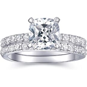 2CT CUSHION CUST خواتم الخطبة للنساء حلقات BRODE BRODE RING FAYS