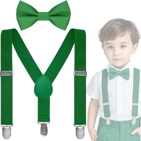 مجموعة حمالات الأطفال و Bowtie للبنات الفتيات 6M-6Y | إكسسوارات زفاف عيد ميلاد