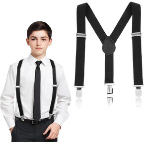 Suspenders for Boys, Elastic Y-Back Design Adjustable Suspenders Toddler Suspenders Kids Toddler Baby Boys with Strong Metal Clips(1 Pcs)