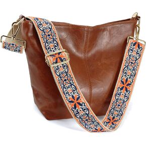 Hobo Bags Vegan Leather Crossbody Bag Guitar Strap Shoulder Purses with Zipper Handbags for Women