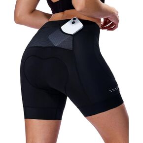 Sportneer Padded Bike Shorts Women - 4D Bicycle Cycling Riding Biking Shorts with 3 Pockets for Mountain Bike and Road
