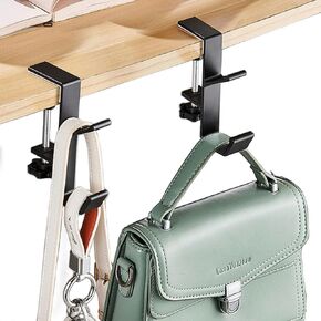 KISOY 2Pcs Purse Hook for Table Desk Bag Hook Purse Hanger for Table Backpack Hanger Headphones Holder underdesk Hook Bag Holder for Table (Black)