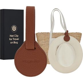 Magnetic Hat Clip for Travel on Bag, Leather Hat Holder for Travel, Handbag Accessories, Beach Essentials, Cruise Essentials