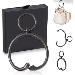 Purse Hook for Table 2-in-1 Anti Slip Purse Hook, Table Purse Hook with Gift Box, Heavy Duty Bag Hook Available for Women and Men Gifts (Black)