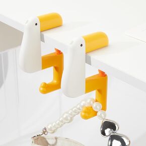 2PCS Cute Duck Hooks for Table Adjustable Desk Hangers for Handbag Purse Backpack Under Desk Holder