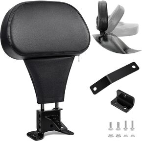 PBYMT Driver Rider Backrest, Adjustable Plug-in Back Rest Fit for Harley Davidson Touring Street Glide Road Glide Electra Glide Road King 1997-2024, Black