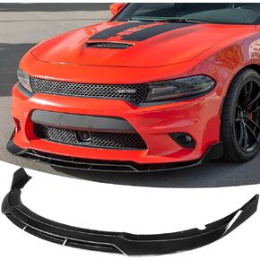 Matte Black Front Prity Prite Live Lip Splitter Kit متوافق مع Dodge Charger SRT/Hellcats/Scat Pack 2015 2015 2017 2018 2019 2020 2012 2022 2023 RT Style ، Air Chin Body Kit Accessories