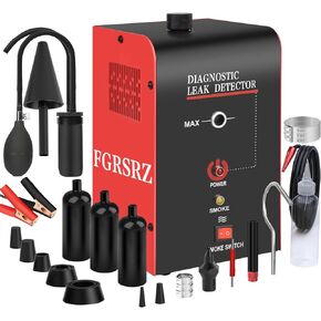 Smoke Machine Automotive, 12V DC Car Smoke Leak Tester With Built-In Air Pump, 100ML Smoke Tester Automotive, EVAP Smoke Machine Leak Tester, Automotive Smoke Machine Leak Detecto/Oil-Excluded (Red)