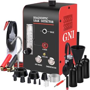 GNI Built-in Air Pump Smoke Machine Automotive, Portable Smoke Machine Leak Detector with Flow Meter, Smoke/Air Mode DC12V Vacuum Leak Smoke Machine, Smoke Machine Evap Leak Tester for Vehicle Systems