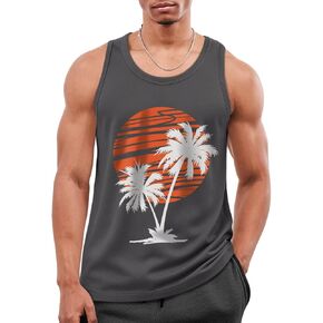 Flafens Tank Tops Men Summer - Sleeveless Shirts Workout Gym Cotton Tank Shirts Graphic Loose Fit Running Sports Casual