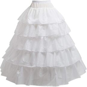 Womens Hoop Ball Petticoat Slip Crinoline Under Half Slips Skirt Gown, 4 Hoop Skirt
