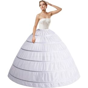 Mannice Women Crinoline Petticoat 6 Hoop Skirt Petticoats for Women Petticoats Underskirt Hoop Slip for Wedding in Kuwait