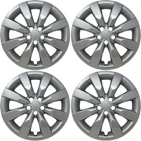 بديل لـ Toyota Corolla 2014 ، 2015 ، 2016 Hubcap ، غطاء عجلة فضية 16 بوصة متين بجودة 16 بوصة (4 قطع)