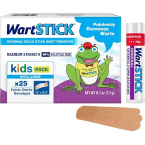 مجموعة إزالة WartStick® Kids Wart (تشمل 25 ضمادًا) أقصى قوة
