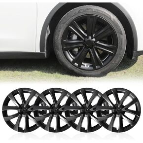 Hubcaps for Tesla Model Y Wheel Cover Hub Caps Wheels Rim Covers Replacement Matte Black Tesla Model Y Accessories 2024 2023 2022 2021