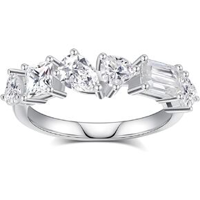 Moissanite Rings for Women,D Color VVS1 Moissanite Eternity Rings for Women 18K White Gold Plated 925 Sterling Silver Wedding Band Ring for Women in Kuwait