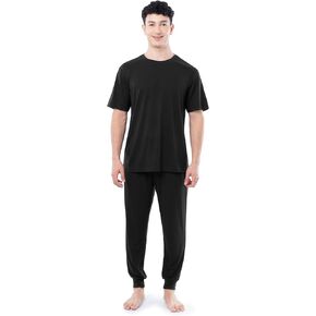Fruit of the Loom Men's 360 Stretch Crewneck Top and Jogger Pant Sleep Pajama Set