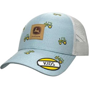John Deere Kids Tractor Print Logo Hat-Baby Blue