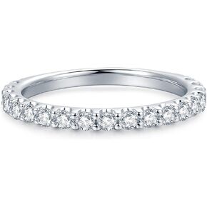 14K حلقات Moissanite الذهب الصلب للنساء Rings 14K Gold Ring 2.5mm الخلود زفاف Moissanite خواتم الزفاف للنساء